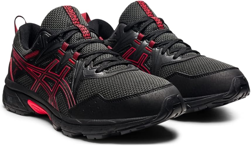 ASICS Men's Gel-Venture 8 Running Shoes-Black/Electric Red