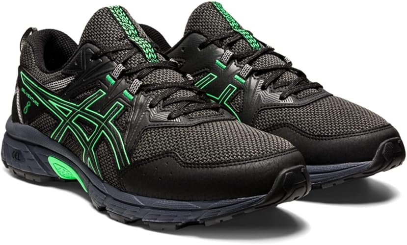 ASICS Men's Gel-Venture 8 Running Shoes-Black/New Leaf