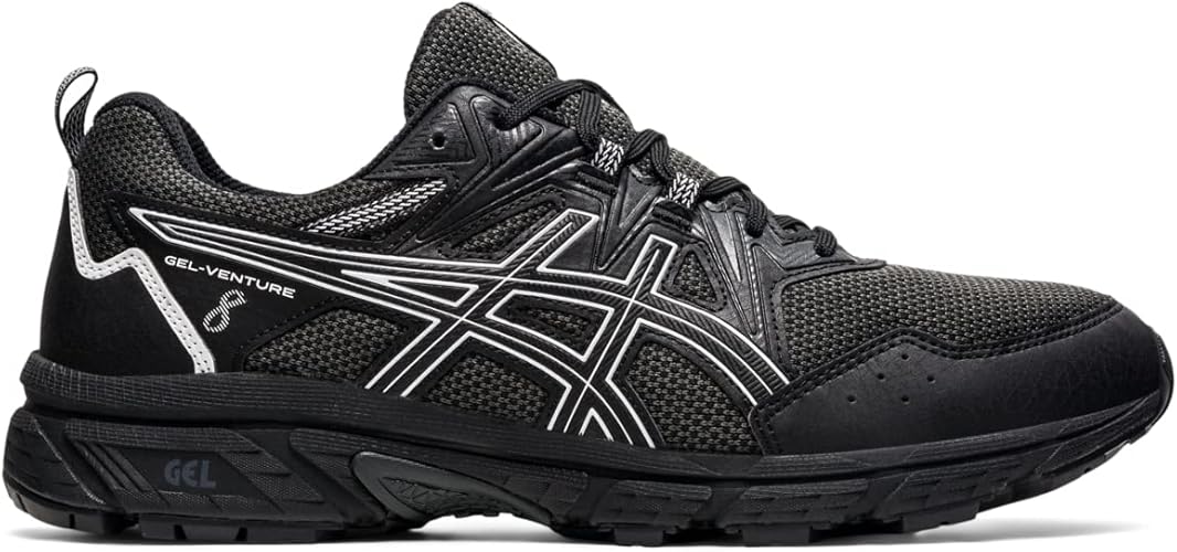 ASICS Men's Gel-Venture 8 Running Shoes-Black/White