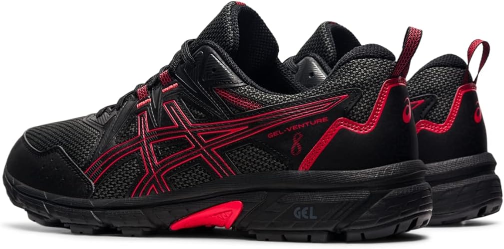 ASICS Men's Gel-Venture 8 Running Shoes-Black/Electric Red